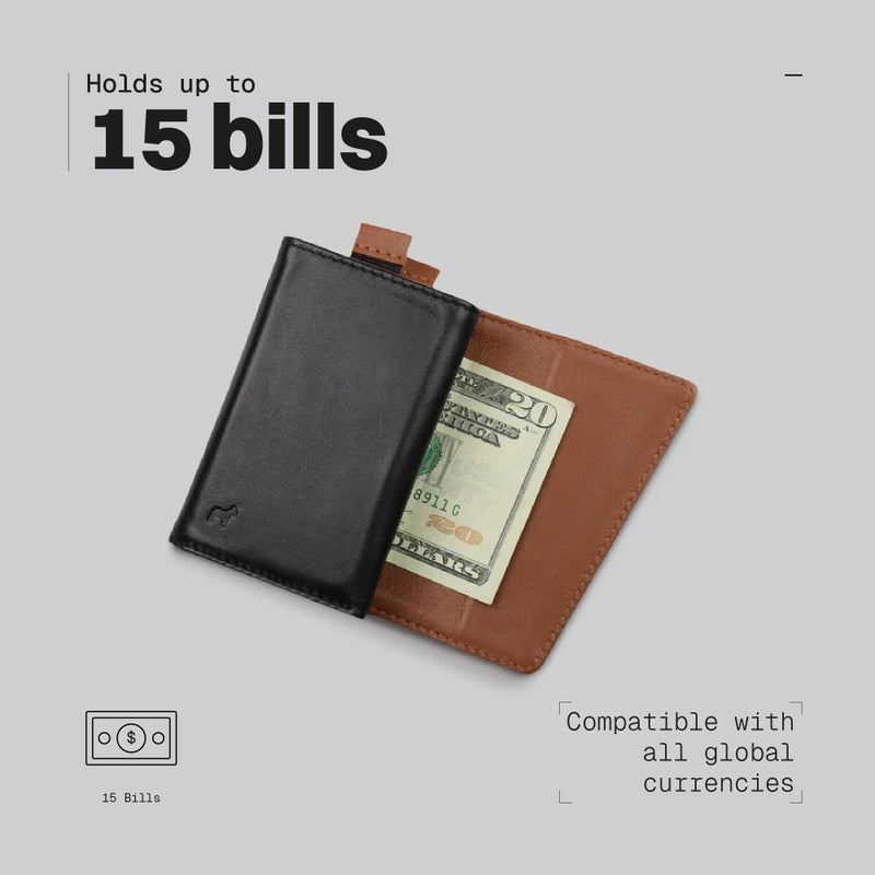 The Frenchie Co. - Speed Wallet - Ultra Slim Front Pocket Card Holder - RFID Blocking Quick-Access Pull Tab - Full-Grain Italian Leather, Holds 8 Cards & Cash - Image 5